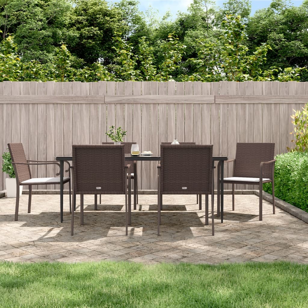 Chaises de jardin 4 pcs avec coussins 56x59x84 cm poly rotin