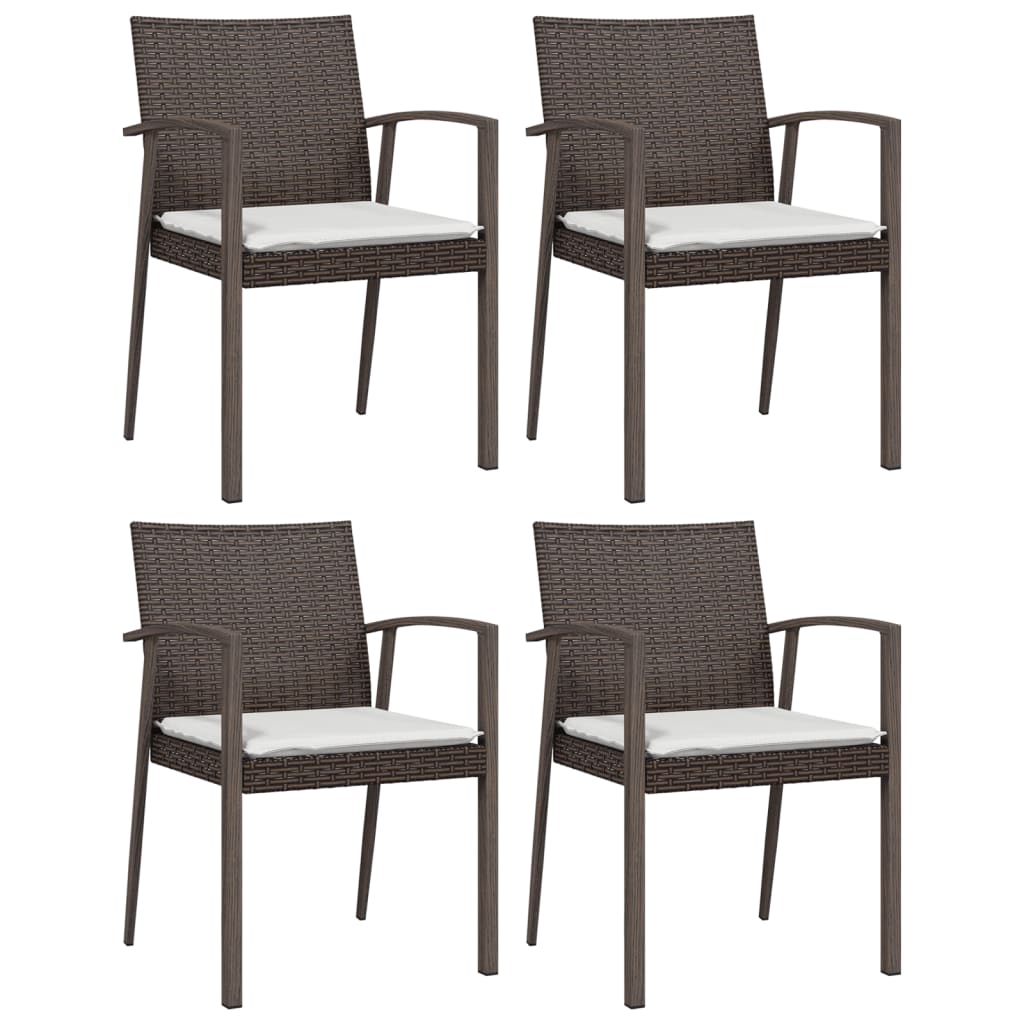 Chaises de jardin 6 pcs avec coussins 56,5x57x83 cm poly rotin