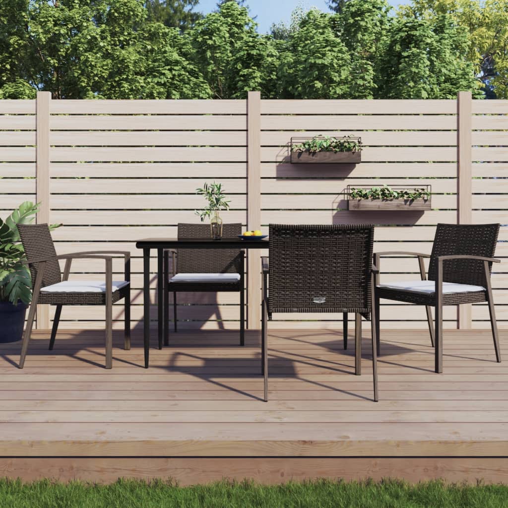 Chaises de jardin 6 pcs avec coussins 56,5x57x83 cm poly rotin