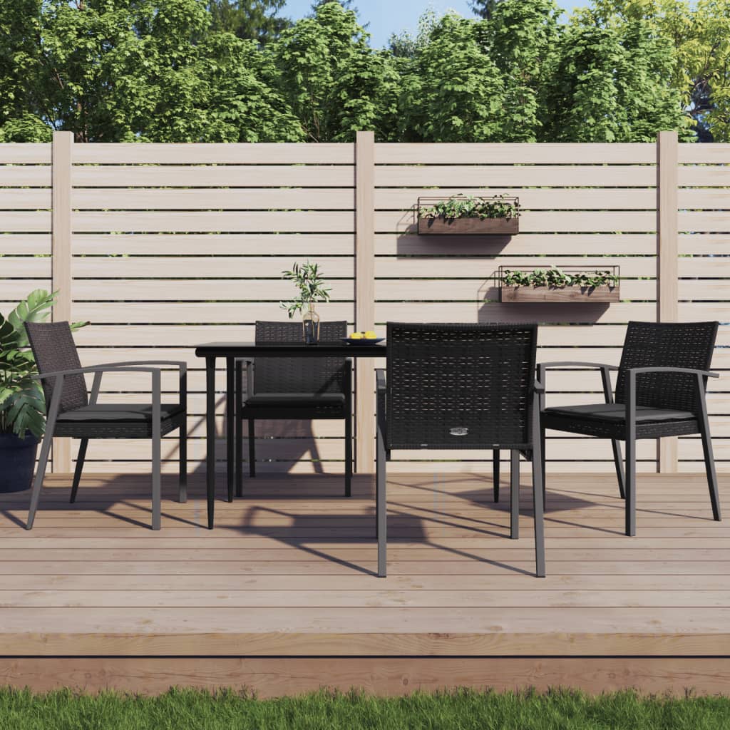 Chaises de jardin 6 pcs avec coussins 56,5x57x83 cm poly rotin