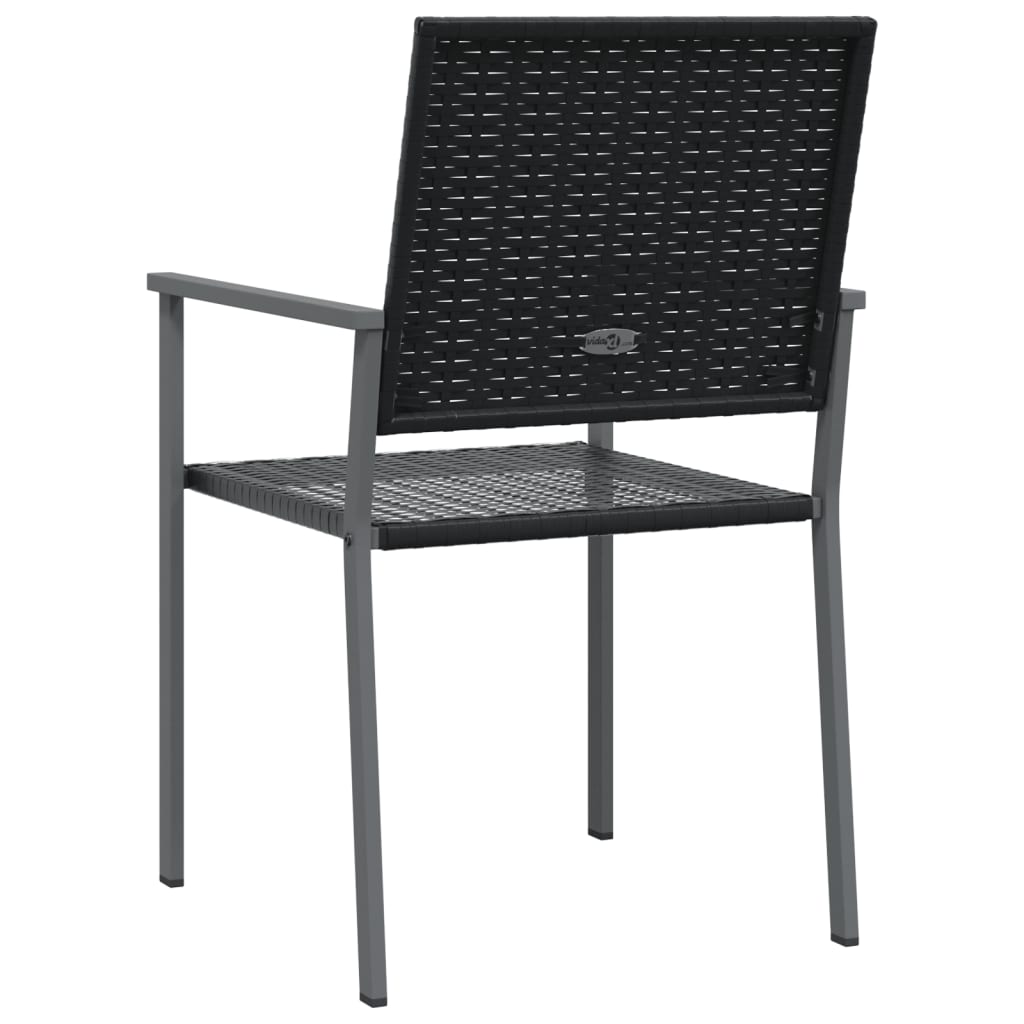 Tuinstoelen 4 st met kussens 54x62,5x89 cm poly rattan zwart