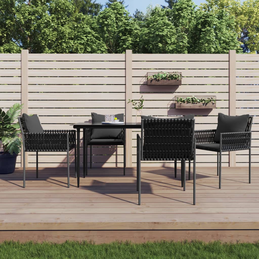 Tuinstoelen 2 st met kussens 54x61x83 cm poly rattan