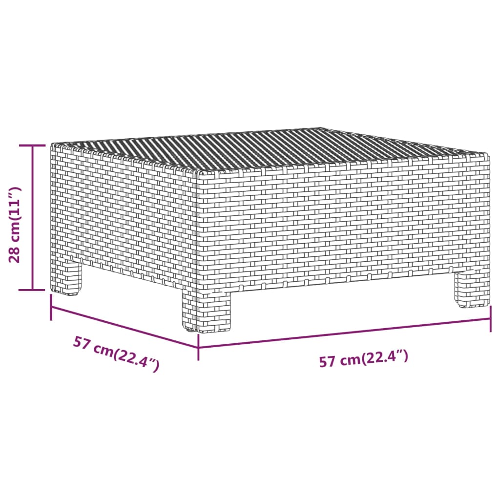 6-delige Loungeset met kussens poly rattan grijs