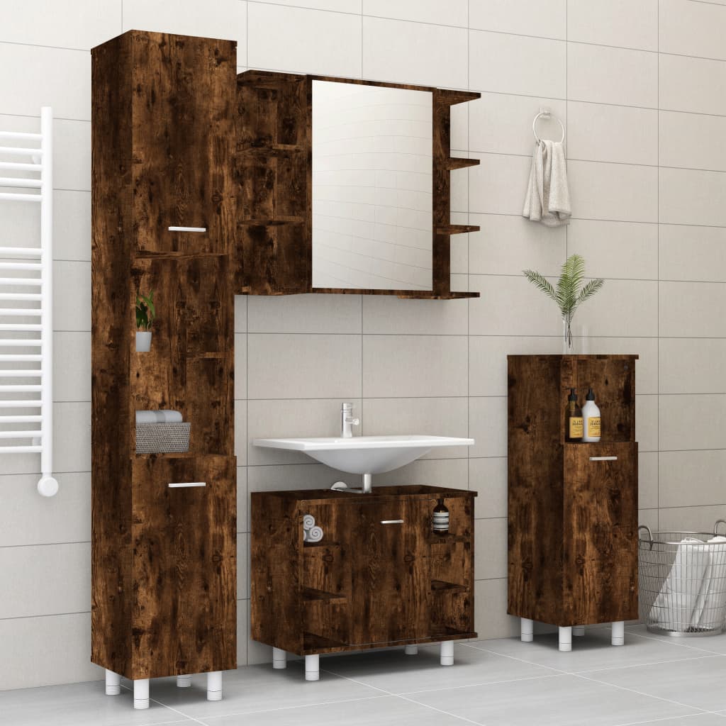 Ensemble de meubles de salle de bain 4 pièces en bois