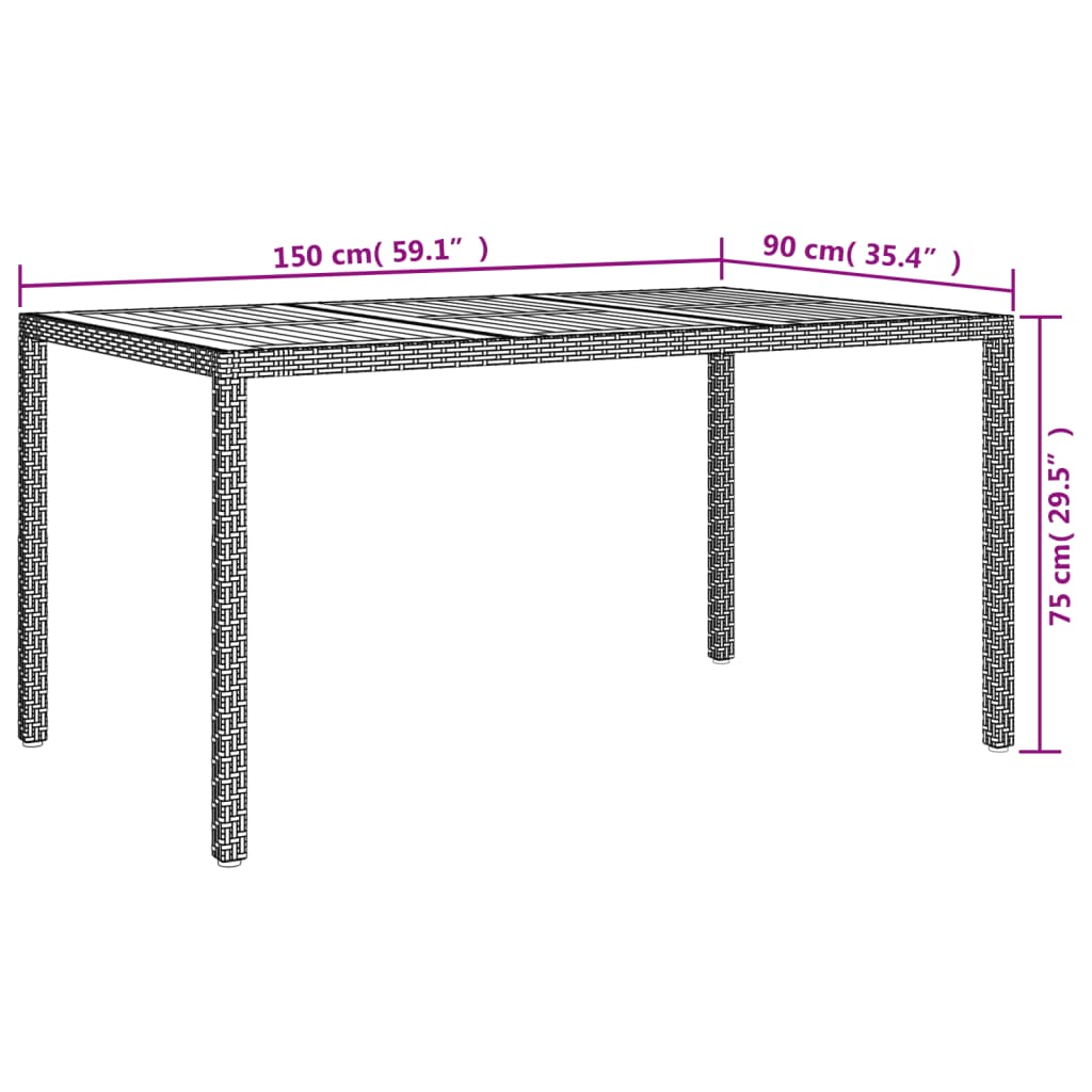 5-delige Tuinset met kussens poly rattan grijs