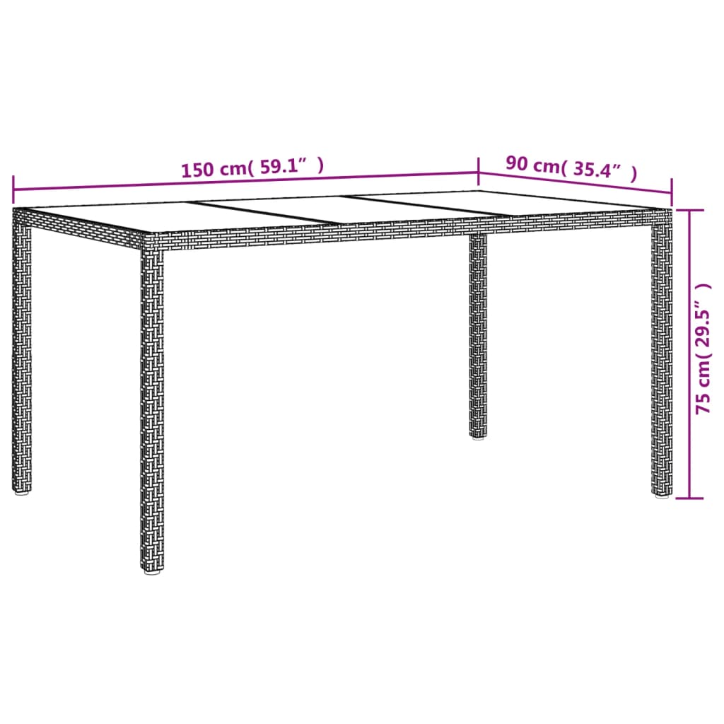 11-delige Tuinset met kussens poly rattan grijs