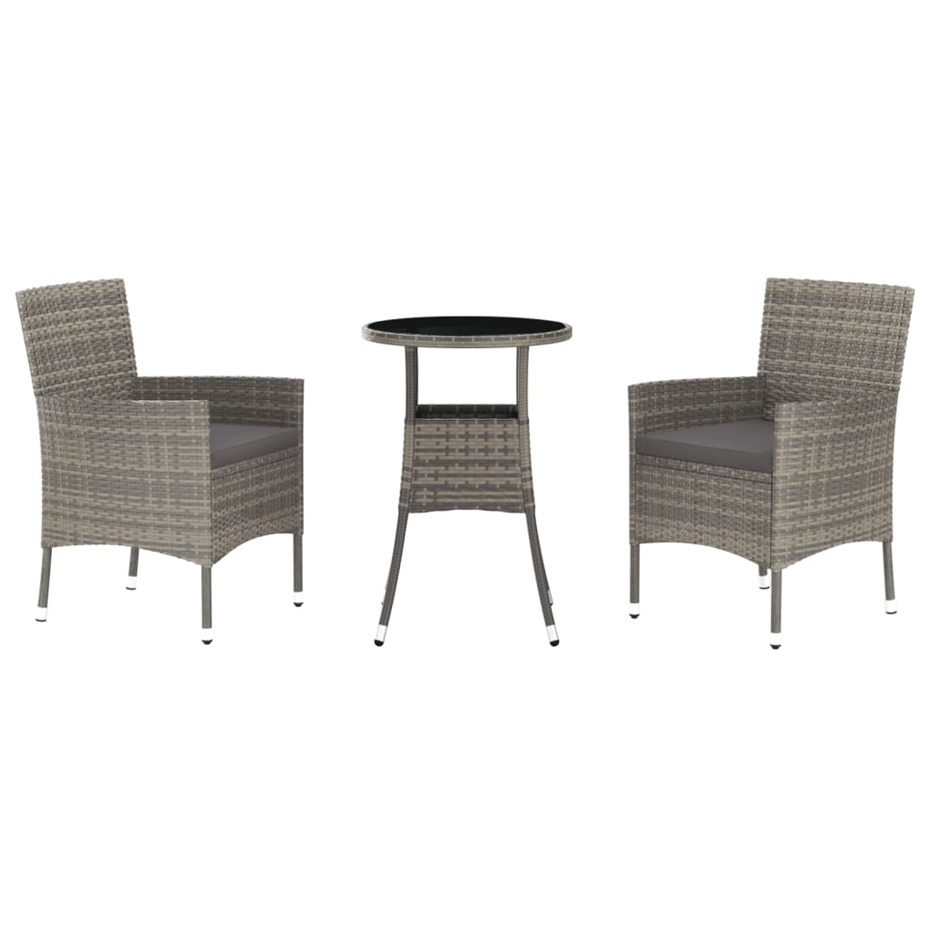 5-delige Bistroset met kussens poly rattan