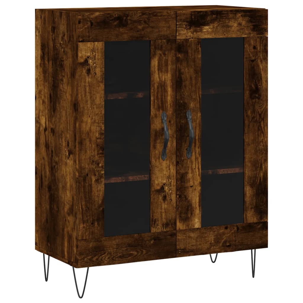 Buffet 69,5x34x90 cm en bois fini couleur chêne marron