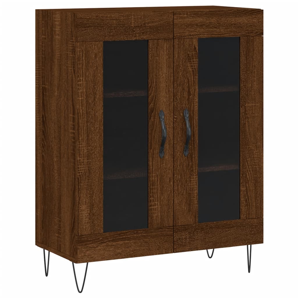 Buffet 69,5x34x90 cm en bois fini couleur chêne marron