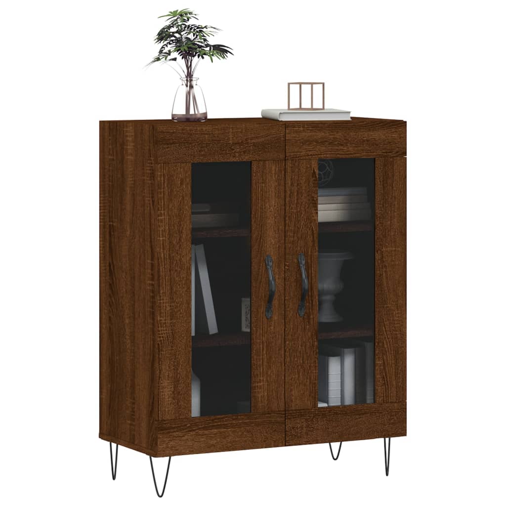 Buffet 69,5x34x90 cm en bois fini couleur chêne marron