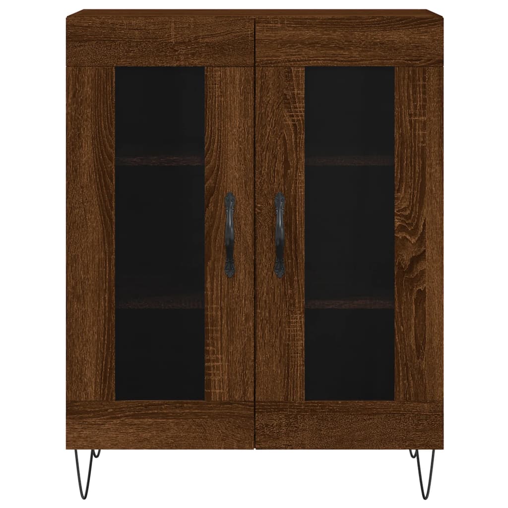 Buffet 69,5x34x90 cm en bois fini couleur chêne marron