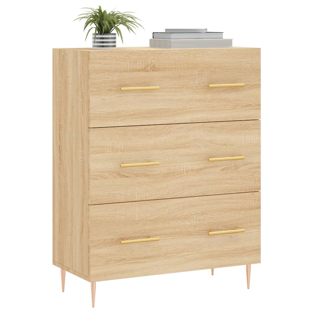 Dressoir 69,5x34x90 cm bewerkt hout eikenkleurig