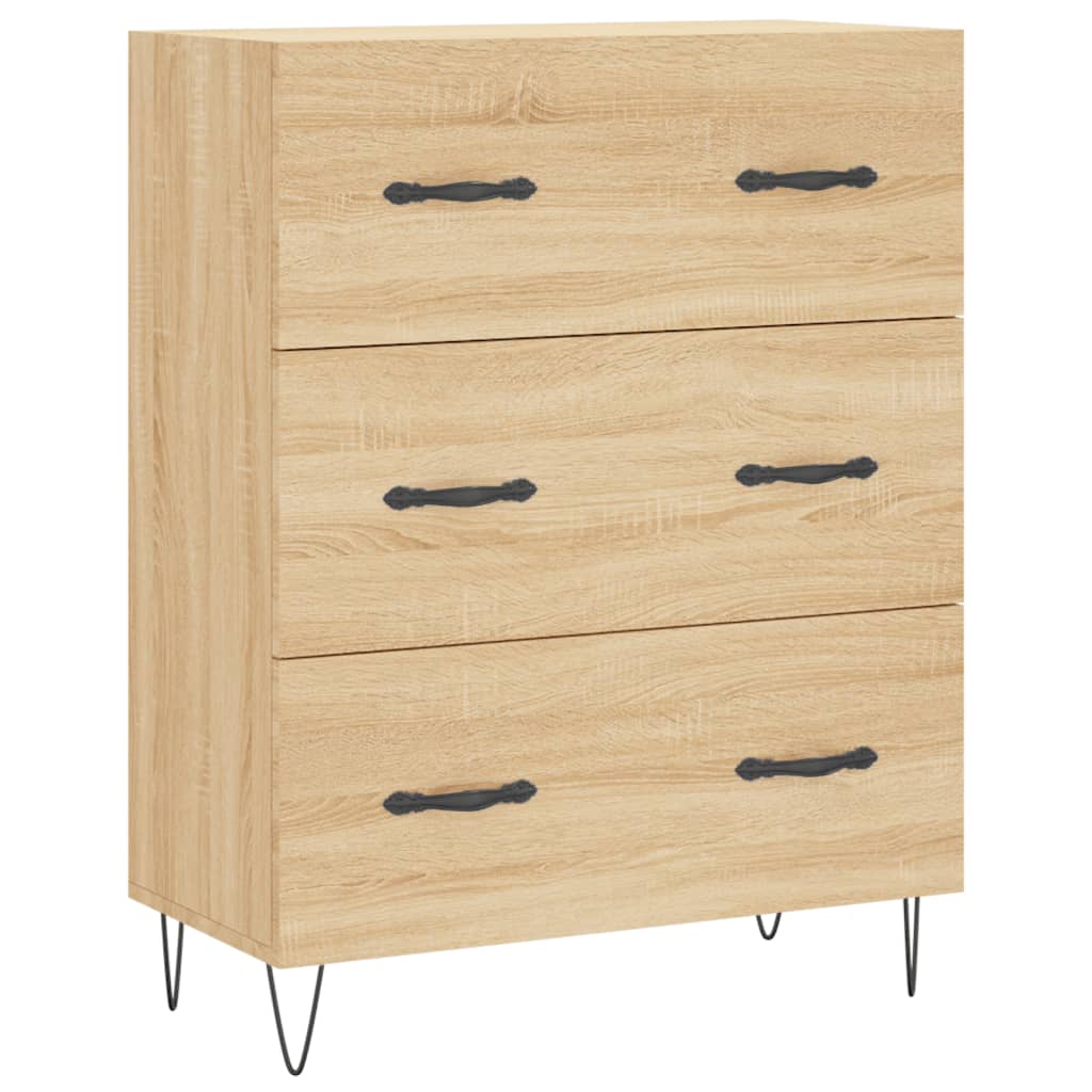 Dressoir 69,5x34x90 cm bewerkt hout bruin eikenkleur