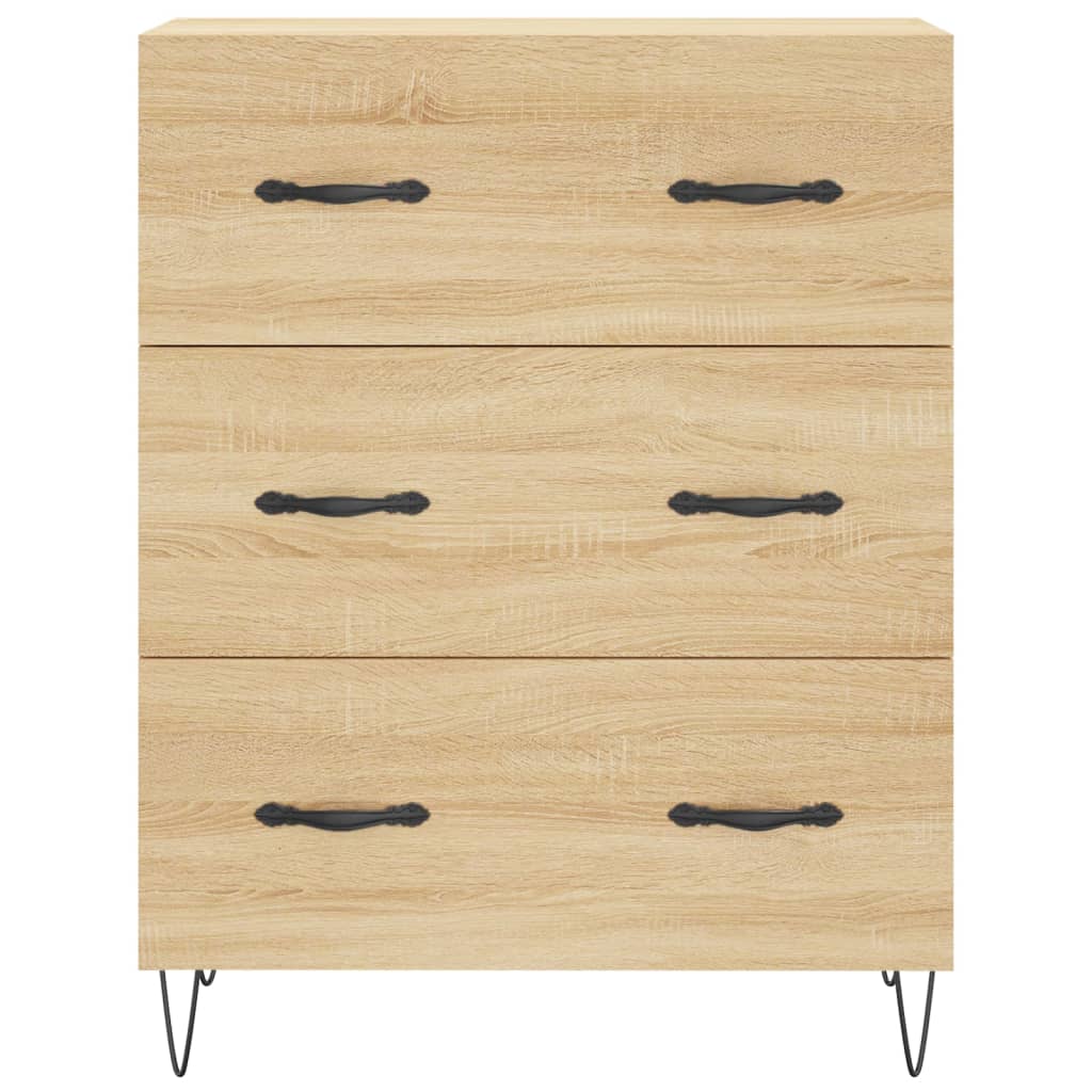 Dressoir 69,5x34x90 cm bewerkt hout bruin eikenkleur