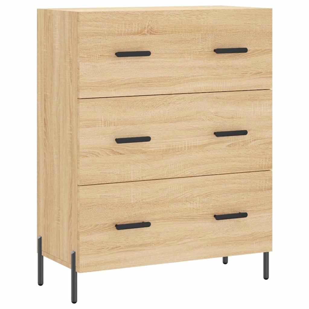 Dressoir 69,5x34x90 cm bewerkt hout bruin eikenkleur