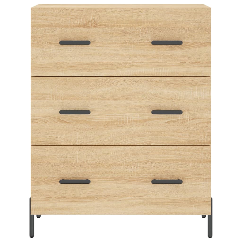 Dressoir 69,5x34x90 cm bewerkt hout bruin eikenkleur