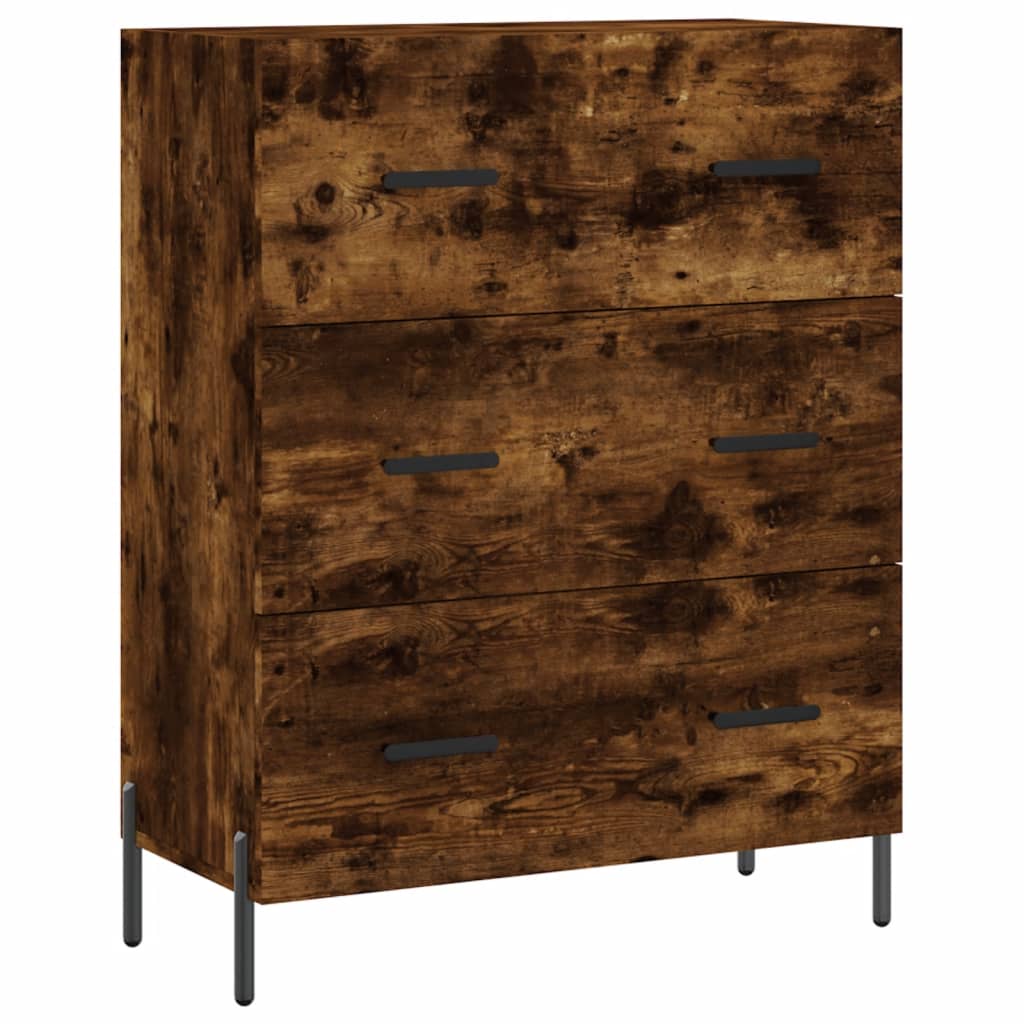 Buffet 69,5x34x90 cm en bois fini couleur chêne marron