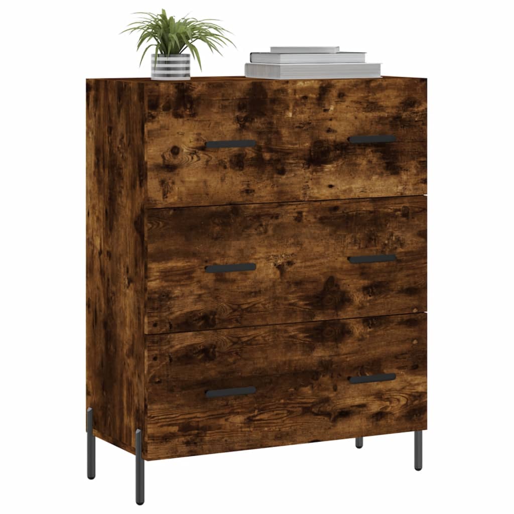 Buffet 69,5x34x90 cm en bois fini couleur chêne marron