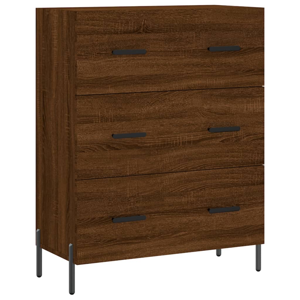 Buffet 69,5x34x90 cm en bois fini couleur chêne marron