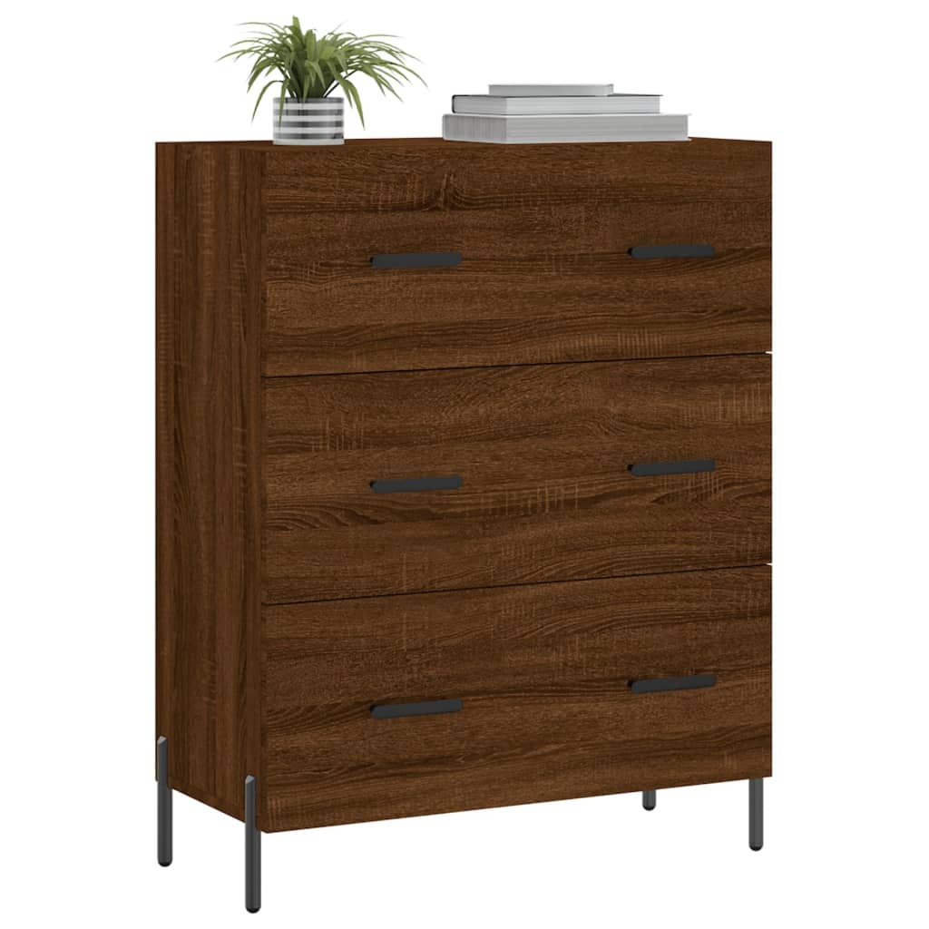 Buffet 69,5x34x90 cm en bois fini couleur chêne marron