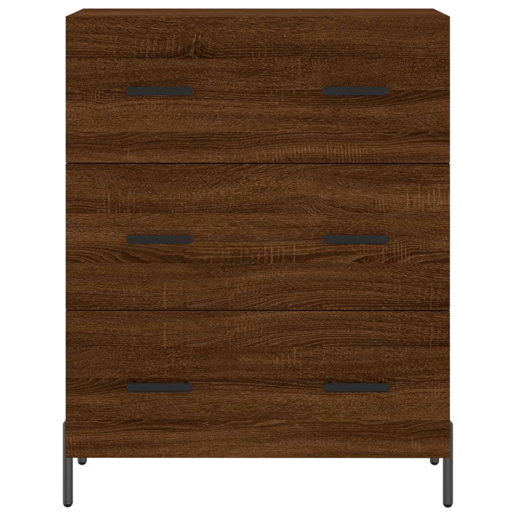 Buffet 69,5x34x90 cm en bois fini couleur chêne marron