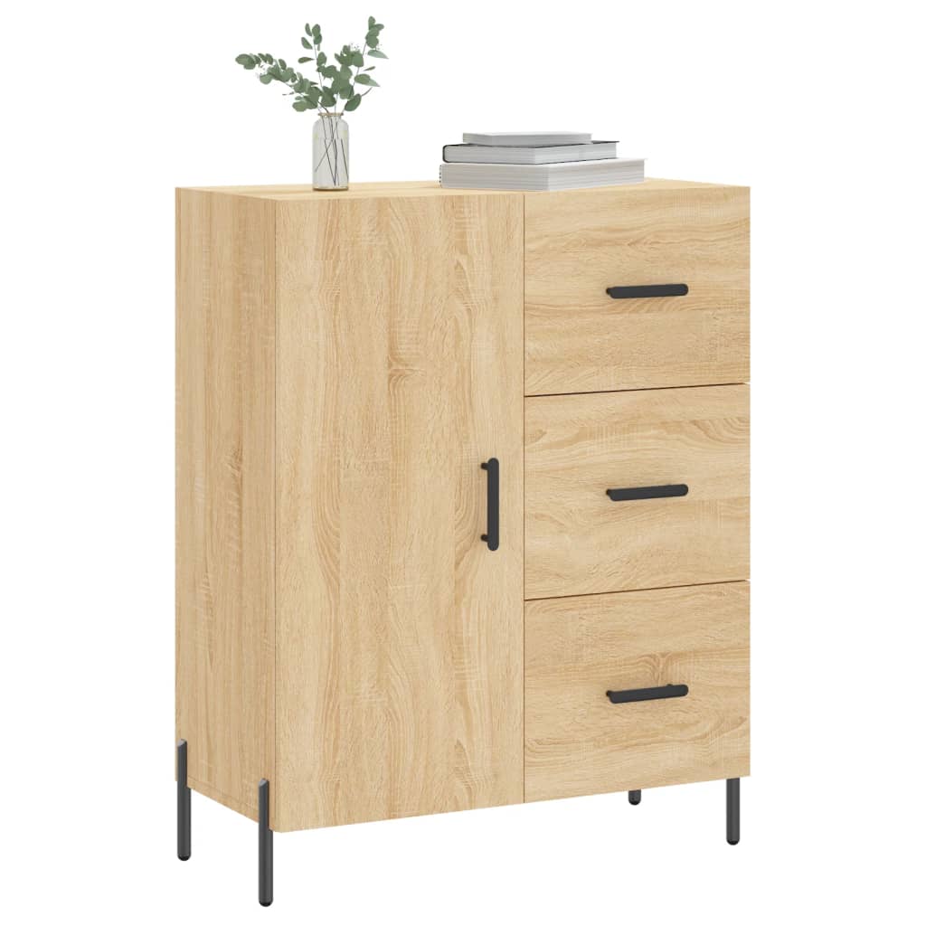 Dressoir 69,5x34x90 cm bewerkt hout bruin eikenkleur