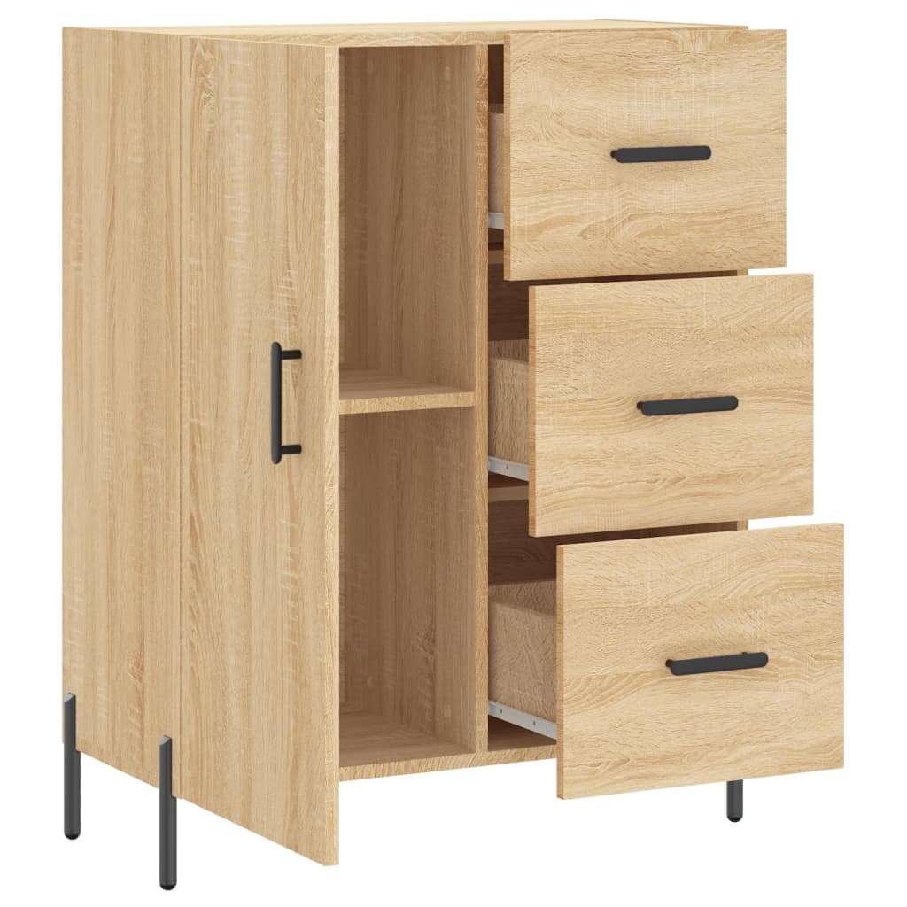 Dressoir 69,5x34x90 cm bewerkt hout bruin eikenkleur