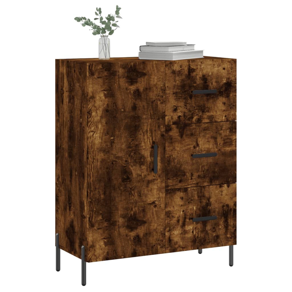 Buffet 69,5x34x90 cm en bois fini couleur chêne marron