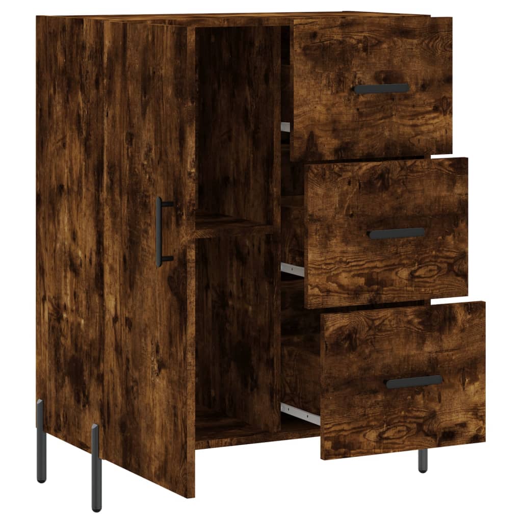 Buffet 69,5x34x90 cm en bois fini couleur chêne marron