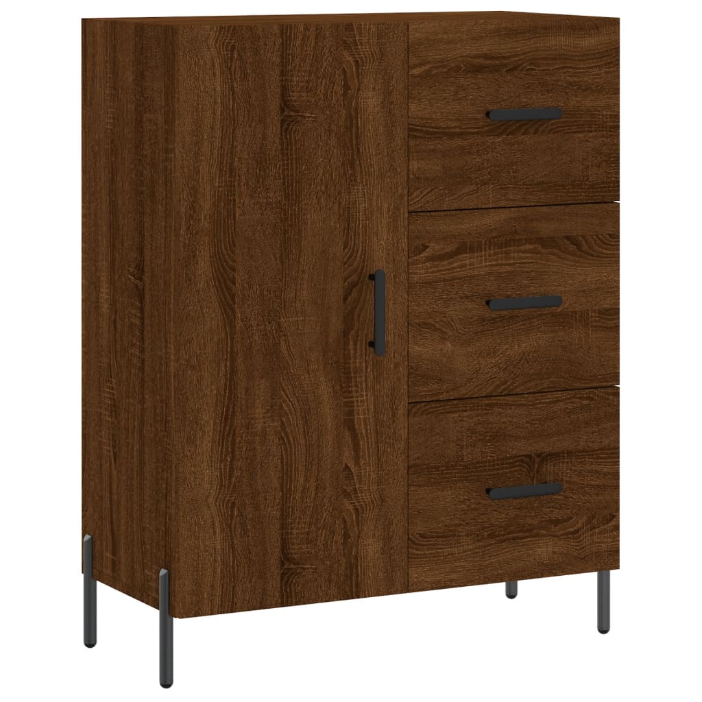 Buffet 69,5x34x90 cm en bois fini couleur chêne marron