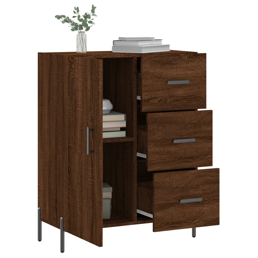 Buffet 69,5x34x90 cm en bois fini couleur chêne marron