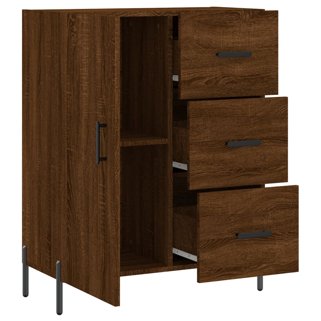 Buffet 69,5x34x90 cm en bois fini couleur chêne marron