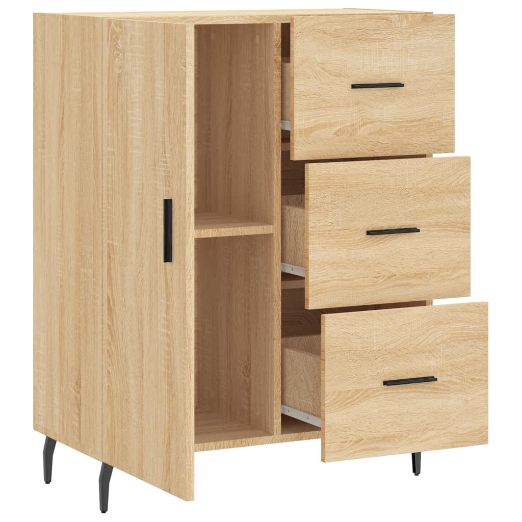 Dressoir 69,5x34x90 cm bewerkt hout eikenkleurig