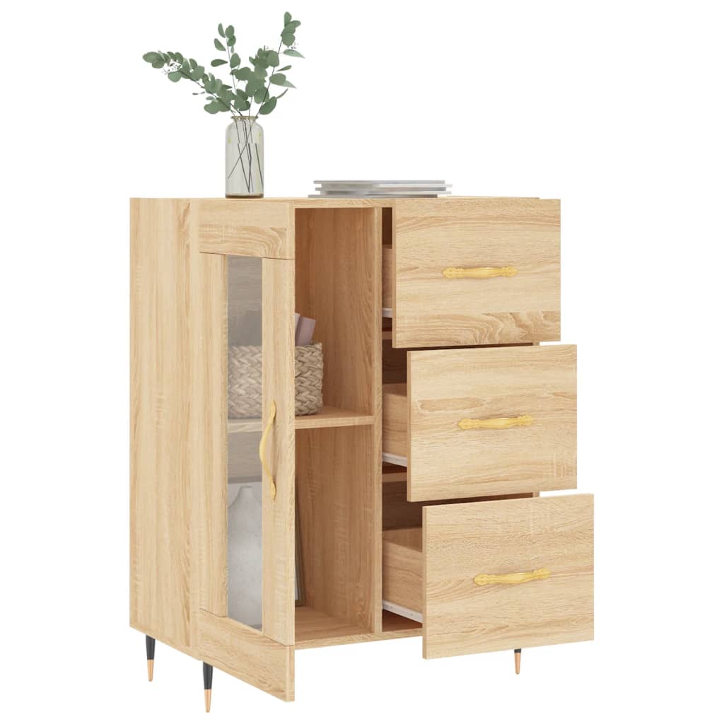 Dressoir 69,5x34x90 cm bewerkt hout eikenkleurig