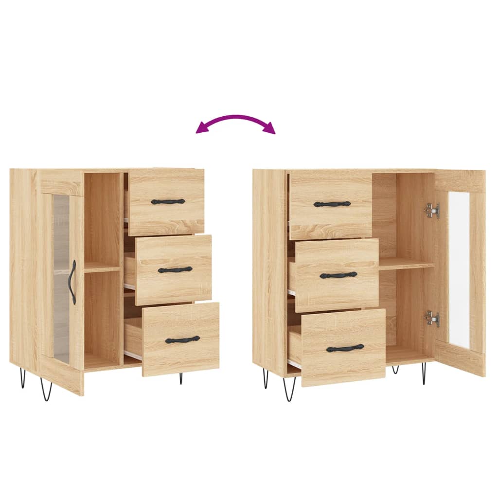 Dressoir 69,5x34x90 cm bewerkt hout