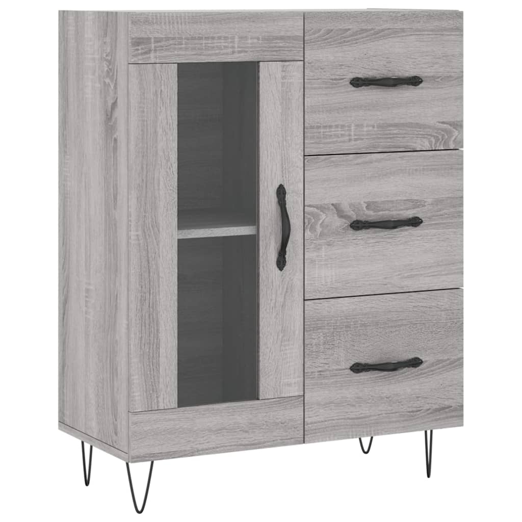 Buffet 69,5x34x90 cm en bois fini couleur chêne marron