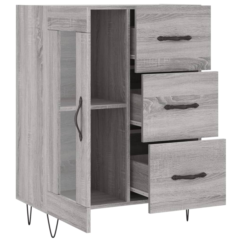 Dressoir 69,5x34x90 cm bewerkt hout bruin eikenkleur