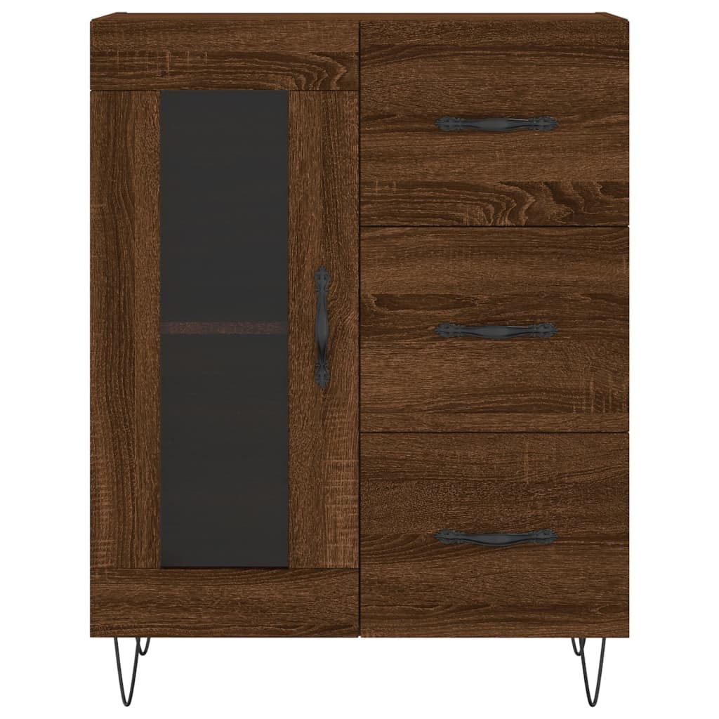 Buffet 69,5x34x90 cm en bois fini couleur chêne marron