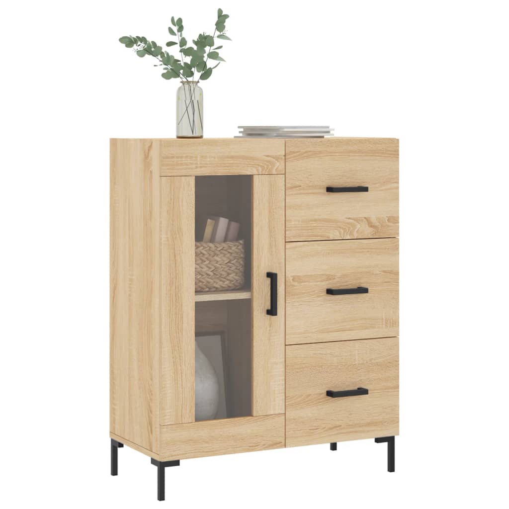 Dressoir 69,5x34x90 cm bewerkt hout bruin eikenkleur