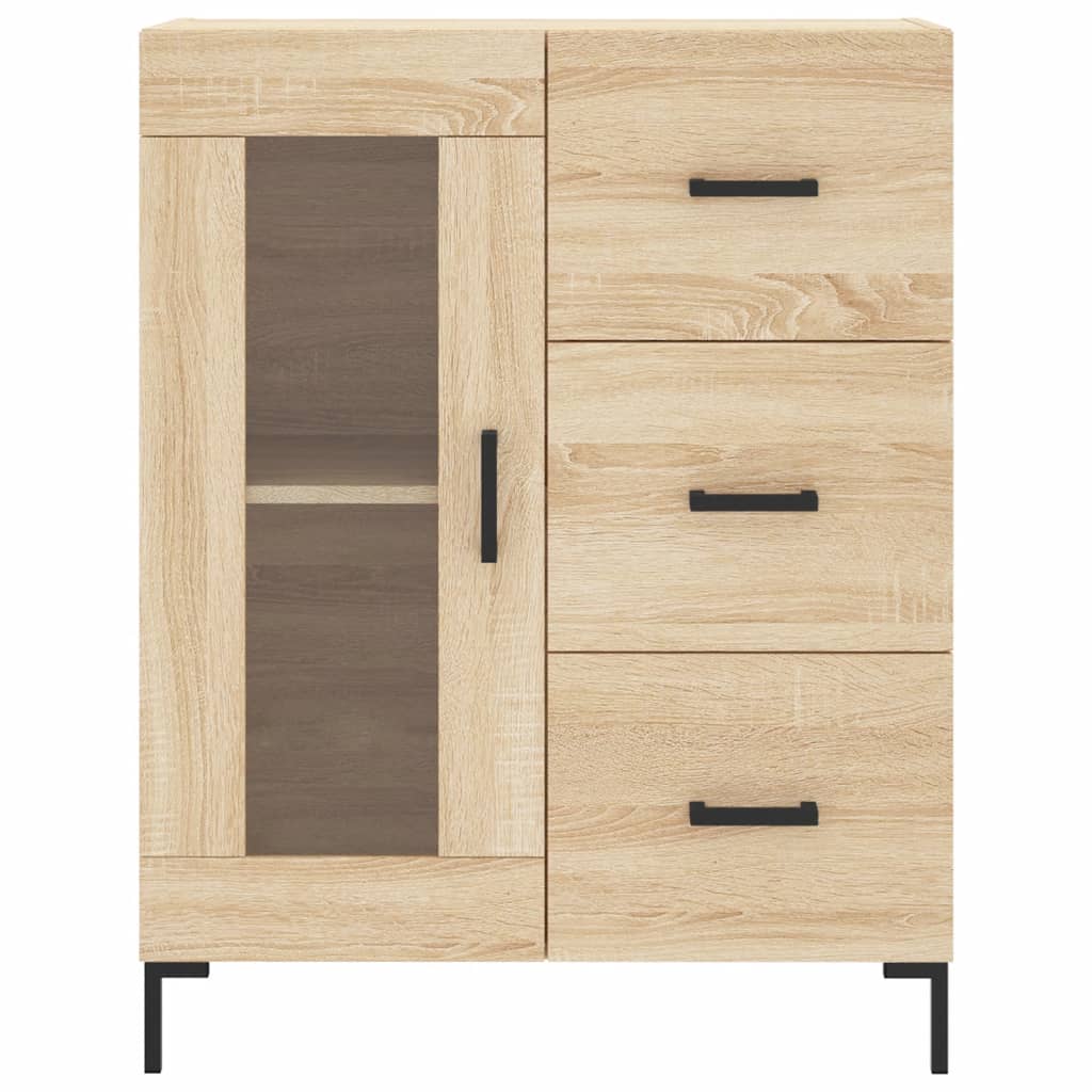 Buffet 69,5x34x90 cm en bois fini couleur chêne marron