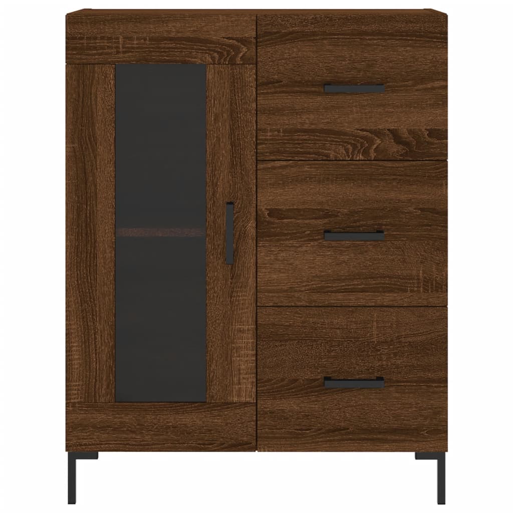 Buffet 69,5x34x90 cm en bois fini couleur chêne marron