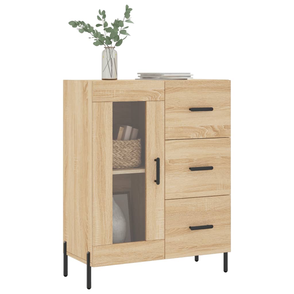 Dressoir 69,5x34x90 cm bewerkt hout bruin eikenkleur