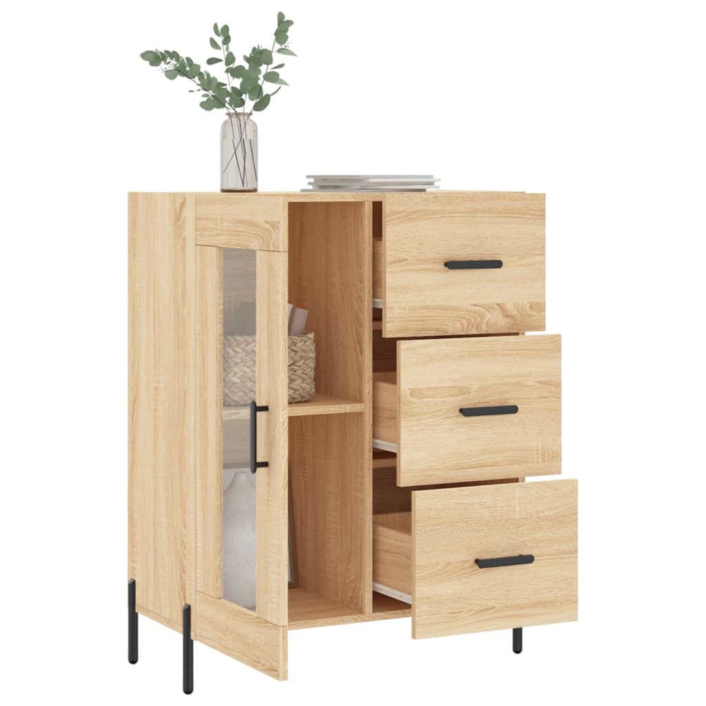 Dressoir 69,5x34x90 cm bewerkt hout bruin eikenkleur