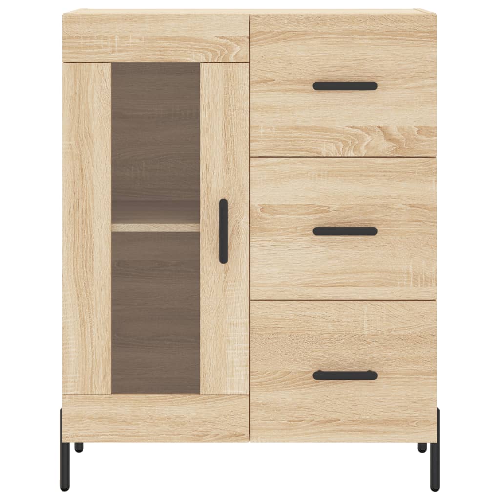 Buffet 69,5x34x90 cm en bois fini couleur chêne marron