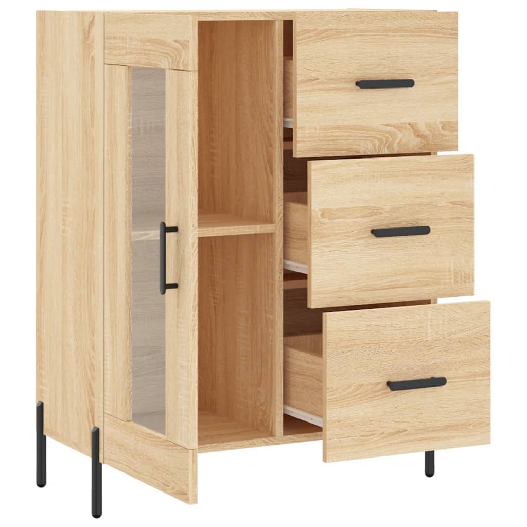 Dressoir 69,5x34x90 cm bewerkt hout bruin eikenkleur