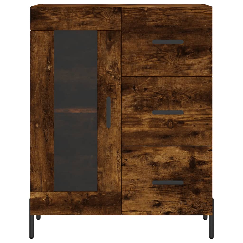 Buffet 69,5x34x90 cm en bois fini couleur chêne marron