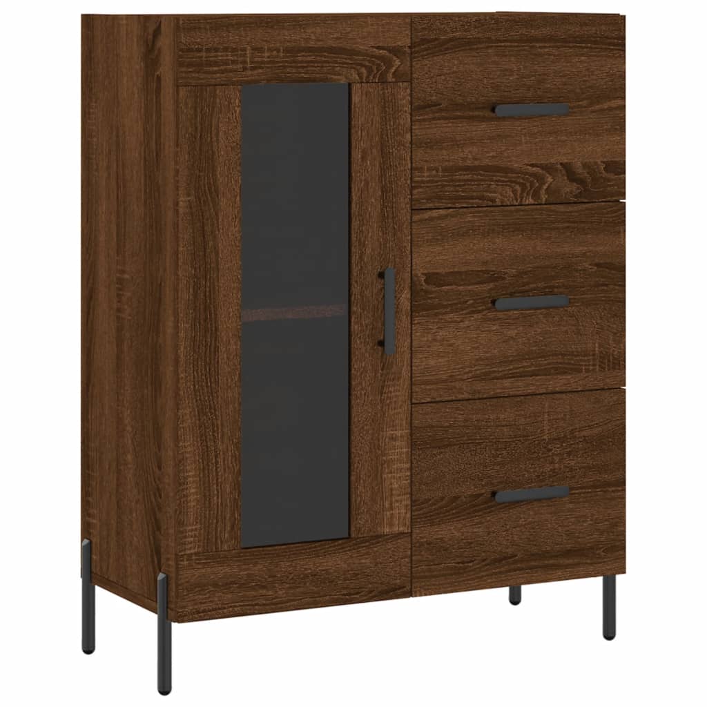 Buffet 69,5x34x90 cm en bois fini couleur chêne marron