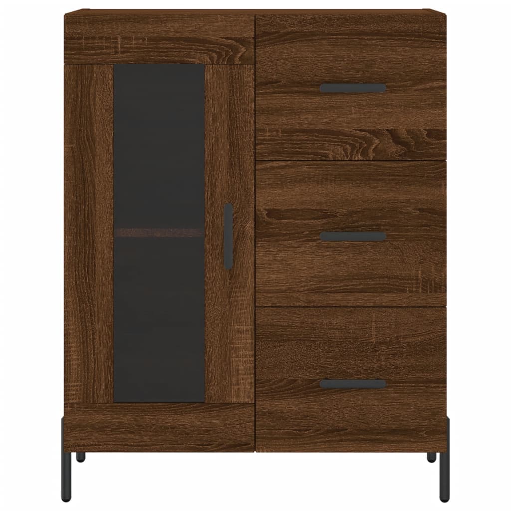 Buffet 69,5x34x90 cm en bois fini couleur chêne marron