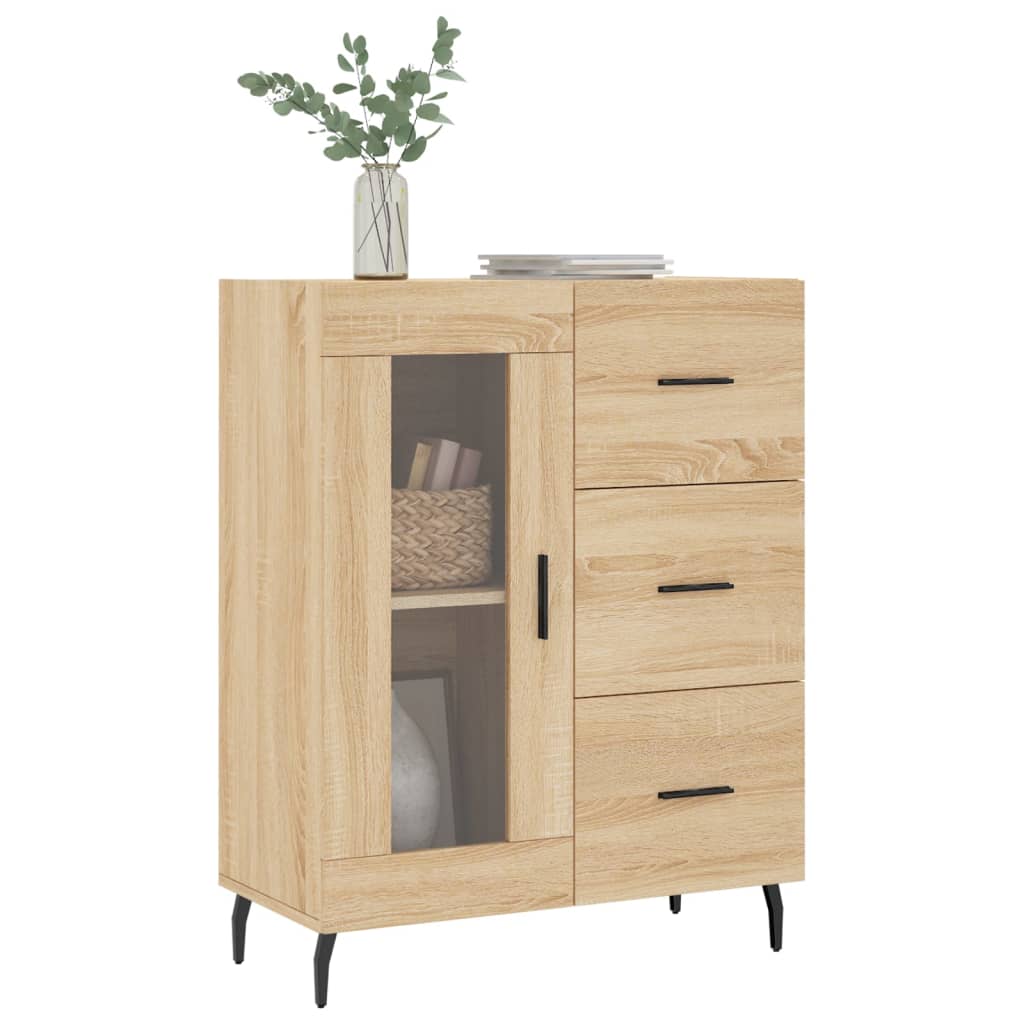 Dressoir 69,5x34x90 cm bewerkt hout eikenkleurig