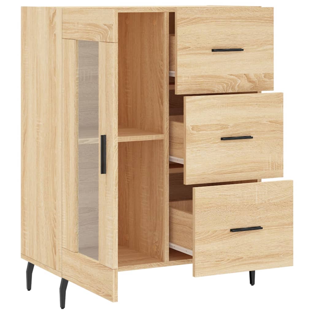 Dressoir 69,5x34x90 cm bewerkt hout eikenkleurig